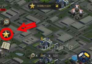 保存した座標を確認できる星アイコン